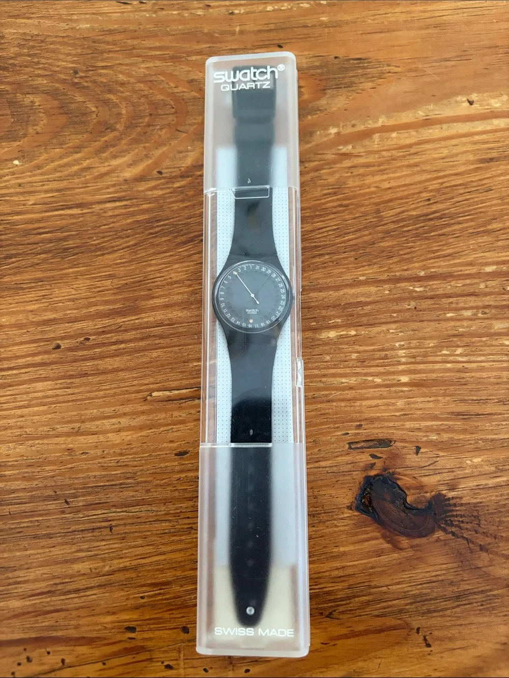 Swatch Black Minimalist Round Dial Men's Watch
